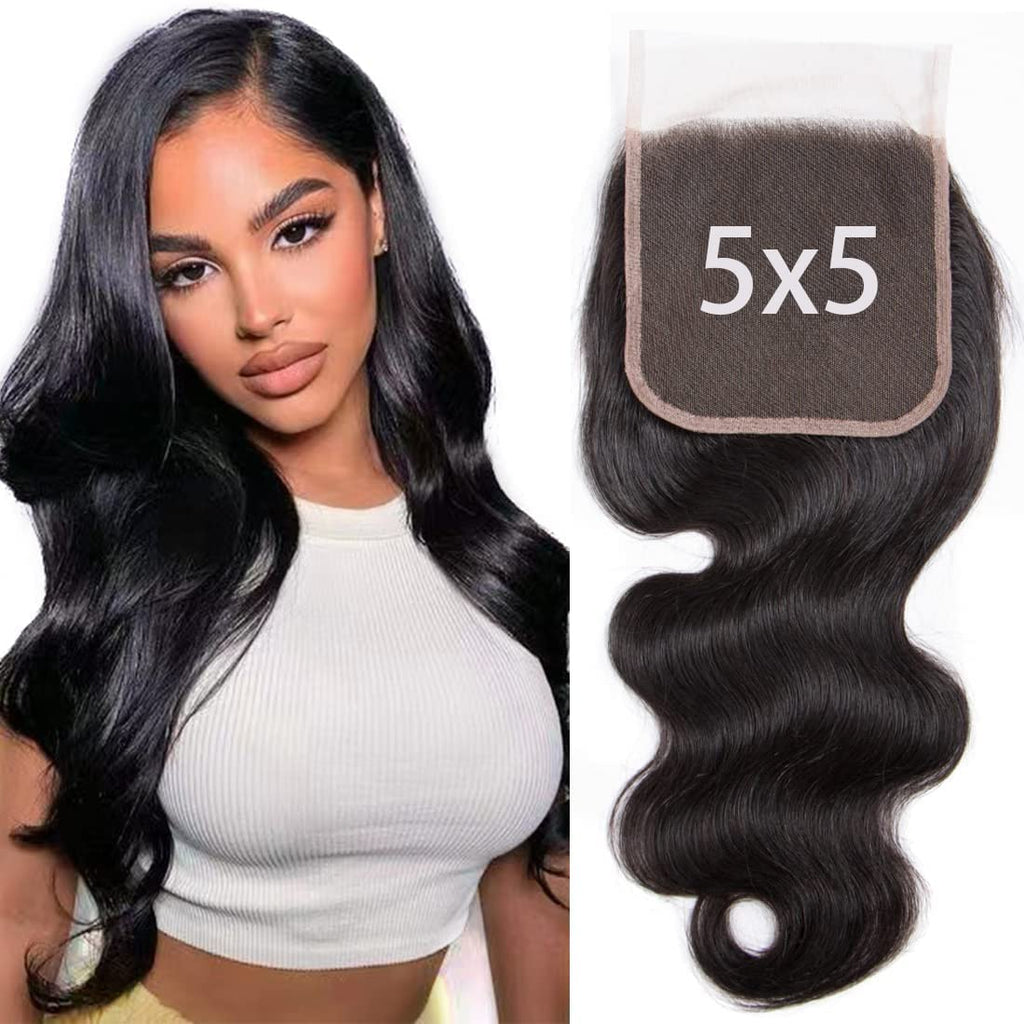 5x5 Closure Transparent Body wave